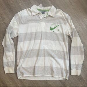 Nike White and grey Polo rugby with Green Trim